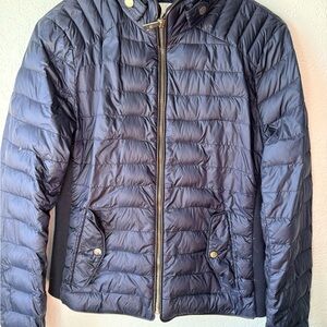 Zara Women's Dark Blue Puffer Jacket